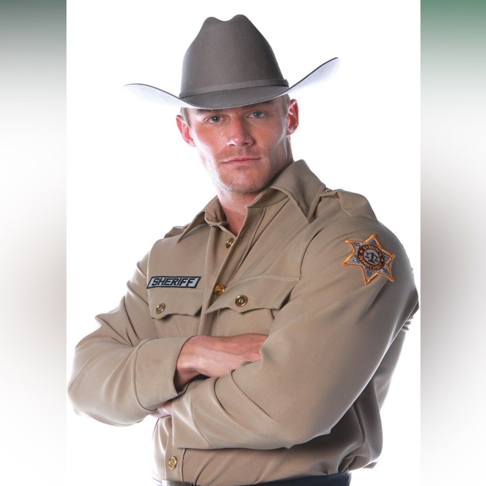 Tan Sheriff's Uniform Shirt with Badge